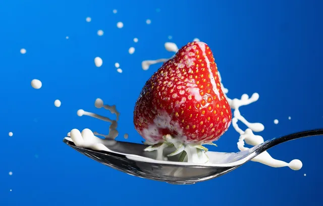 milk, strawberry, spoon, food, meal, yummy, fruit, high-speed photography, macro photography, blue, drops, macro, liquid, wet, splash around, splash, milk, milk, strawberry, strawberry, strawberry, strawberry, strawberry, food. Six checks in a product photography launch review before you sign